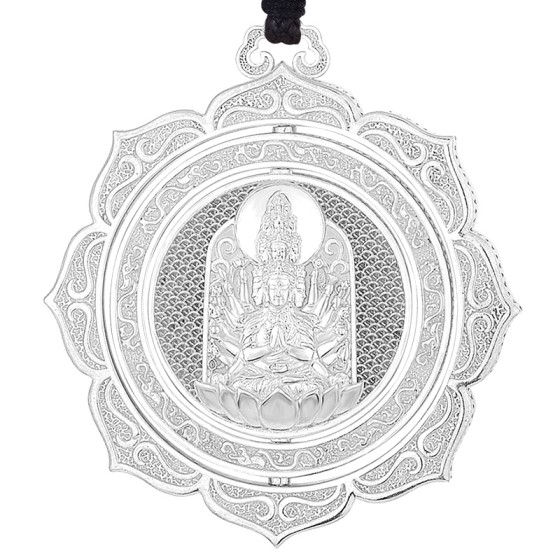 Pt950 Platinum Thousand-Handed Guanyin Guardian Pendant - Rat Zodiac Birth Buddha
